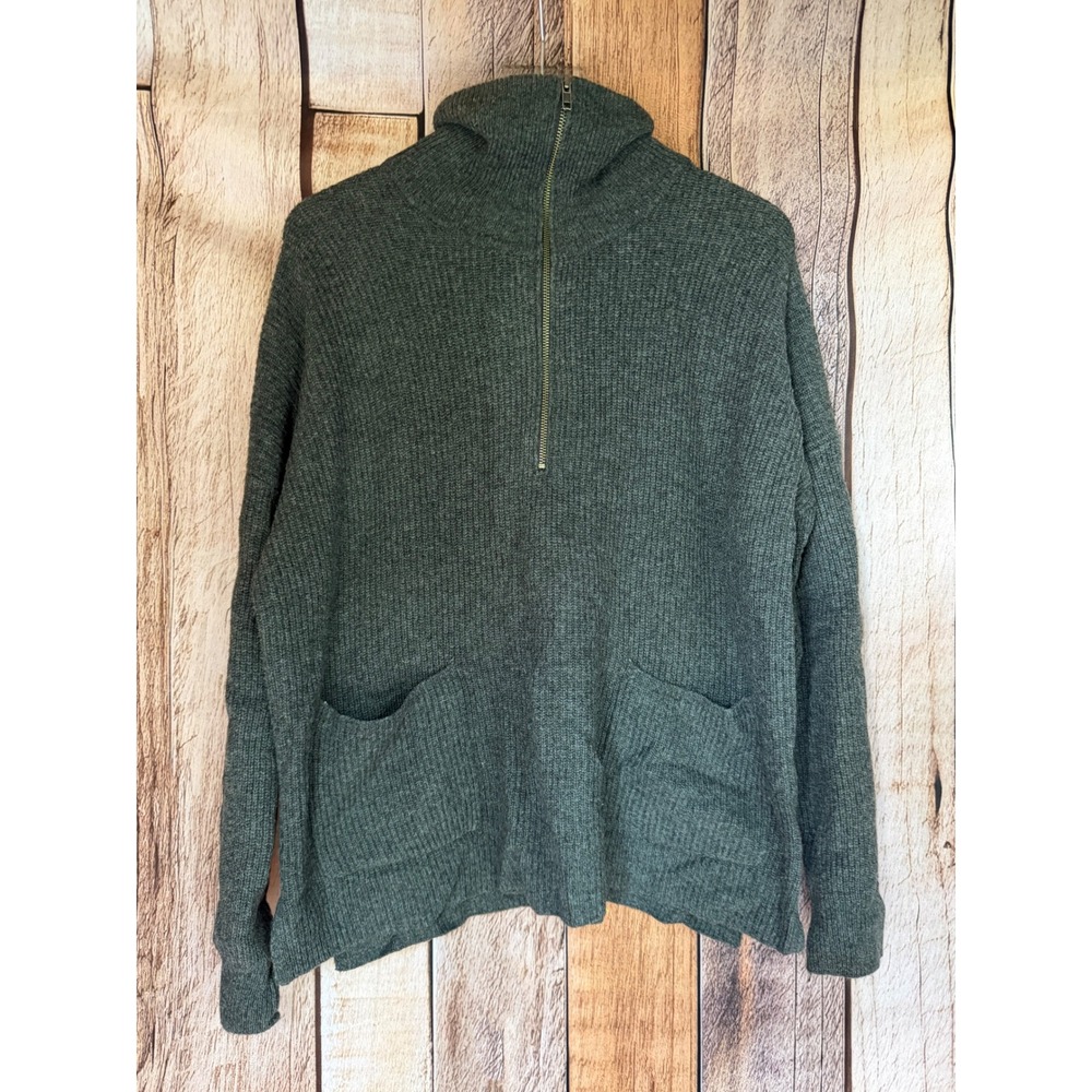 Madewell Glenbrook Half-Zip Pullover Sweater Wool Blend Dark Gray‎ Size XXL NWT